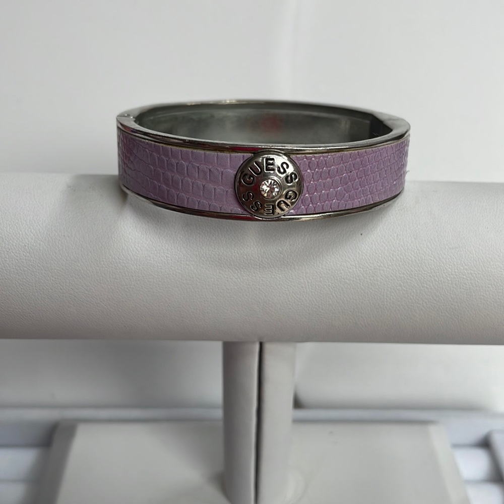 Purple Guess Bangle with Silver Tone Hardware